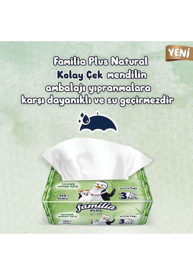 300 Adet 2paket Plus Natural Çek Al Mendil 150li 2 Paket X 150 Yaprak