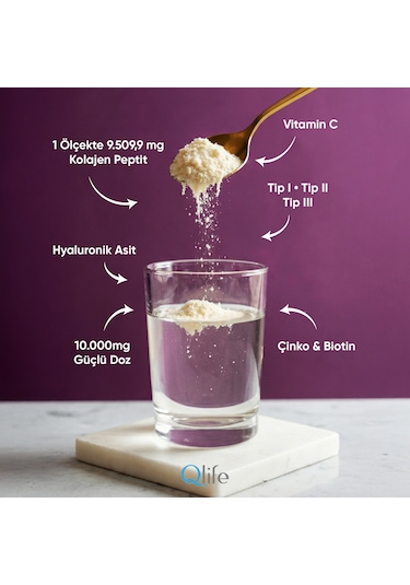 Collagen Powder Hidrolize - Toz Kolajen Çilek Aromalı 250 Gr