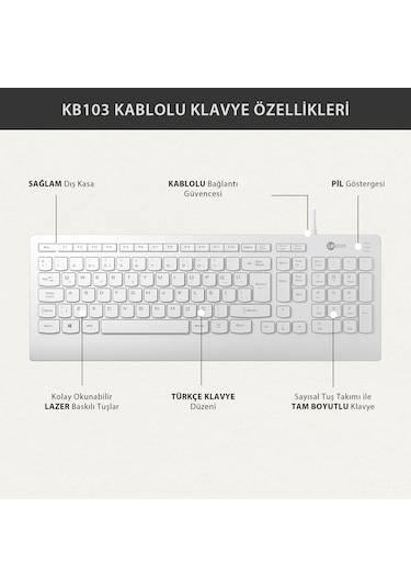 Lecoo KB103 USB Kablolu Türkçe Q Klavye