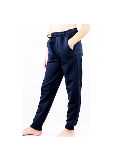 Çocuk Unisex Okul Eşofman Altı Ribanalı C8 Lacivert