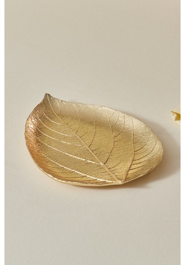 Karaca Leaf Dekoratif Tabak Gold 24x18x2,5 Cm