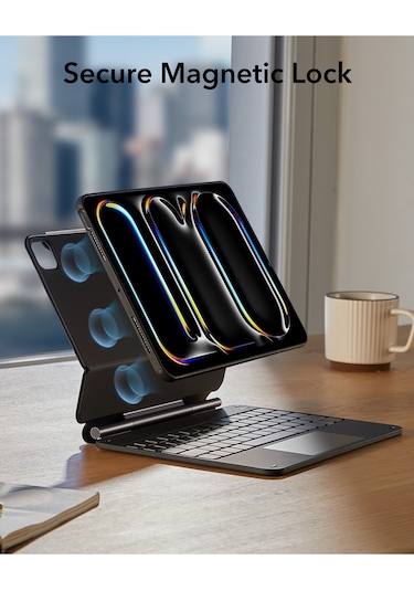 Apple Uyumlu iPad Pro 11" 2024, M4 Rebound Manyetik 360 Klavyeli Kılıf Klavyeli Kılıf