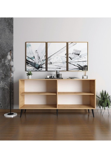 Floradesign Saphire Konsol / Konsol / Çok Amaçlı Dolap 160 Cm Meşe-siyah