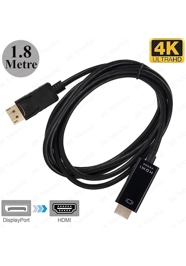Yüksek Kalite 4k Displayport To Hdmı Dönüştürücü Kablo - 1.8 Metr