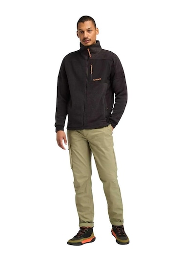 Timberland Polartec Mix Media Full Zip Fleece Erkek Polar Siyah