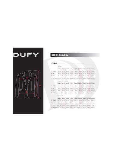 Dufy Haki Erkek Slim Fit Mono Yaka Ceket - 96580 Haki