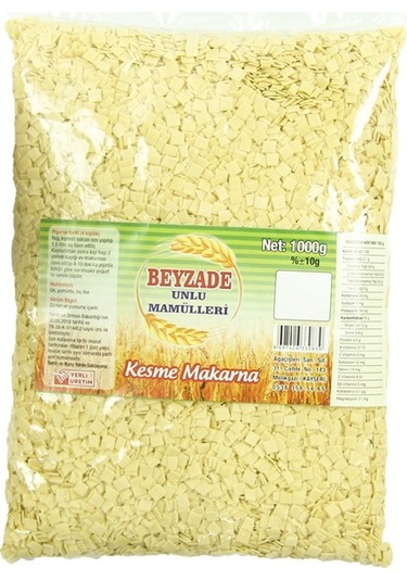 Beyzade Unlu Mamülleri Kare Çorbalık Kesme Makarna 1 KG