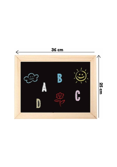 2250 Manyetik Çift Taraflı Tablet Ahşap Yazı Tahtası   -Dıytoy