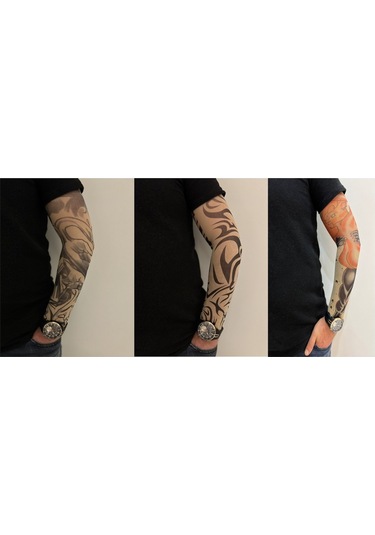 Giyilebilir Dövme 3 Çift 6 Adet Kol Çorap Dövmesi Sleeve Tattoo Set13