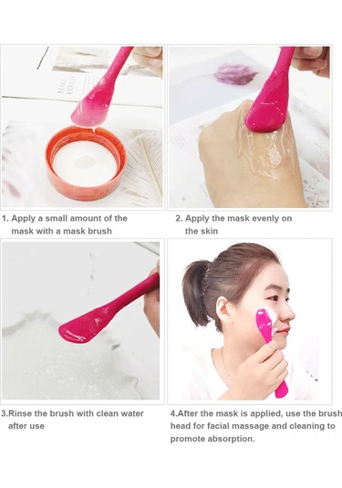 Vkemall Çift Uçlu Silikon Yüz Maskesi Fırçası - Yıkama Ve Masaj İçin Pratik Bakım Aracı