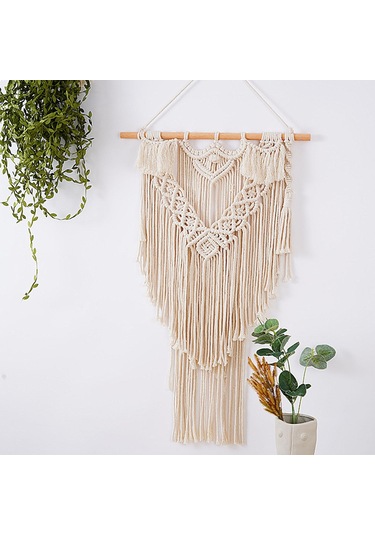 Homyl Yurt Arkaplanı Için Şık Makrome Goblen Fringe Wall Art