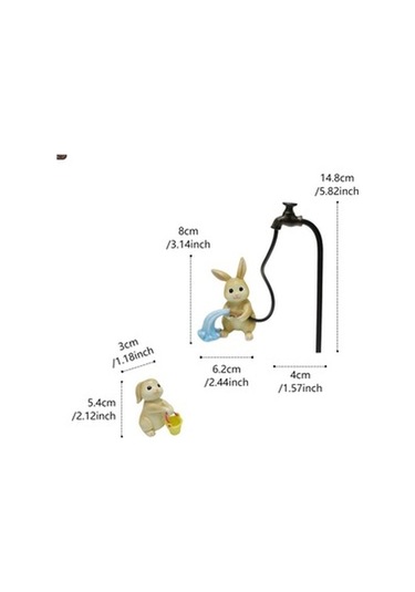 Lijinxu Reçine Heykel El Sanatları Tavşan Heykeli Mikro Manzara