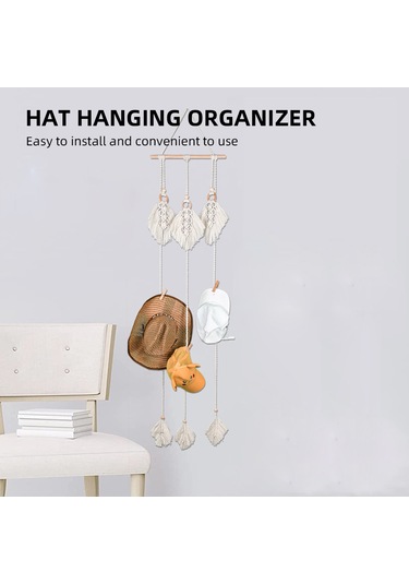 Şapka Standı Şapka Organizatör Dokuma Şapka Depolama Bej Diğer