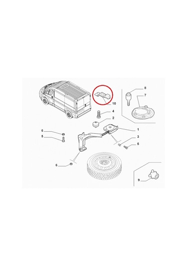 Fiat Ducato Stepne Yedek Lastik Mekanizma Braketi 1363362080