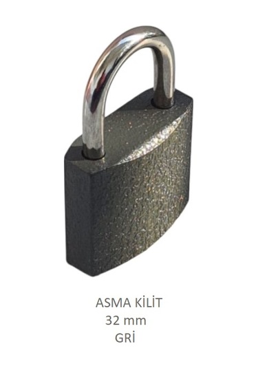 Adilon Asma Kilit, 32 Mm Gri