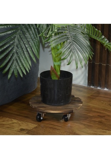 Trendooze Yuvarlak Tekerlek Tabanı, Stand Saksısı Saksısı Evrensel Çiçek Çiçek Ahşap A Ub