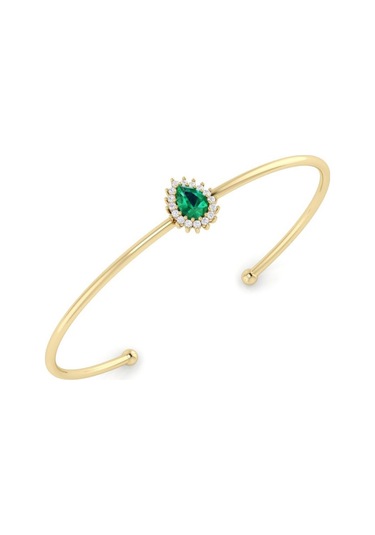 0,96 Karat Pırlantalı Zümrüt Bileklik