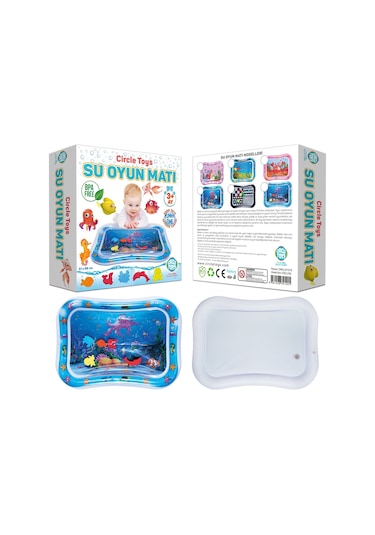 Circle Toys Bebek Su Matı Tummy Time Aktivite Oyuncağı Su Havuzu