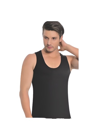 Erkek Penye Atlet 3'lü Paket 02 Siyah