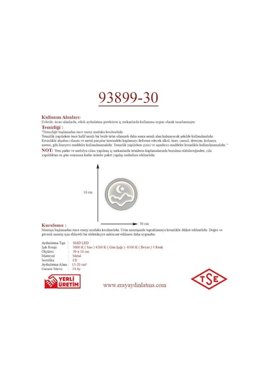 Eray Aydınlatma 93899-30 Plofonyer Led Avize Beyaz