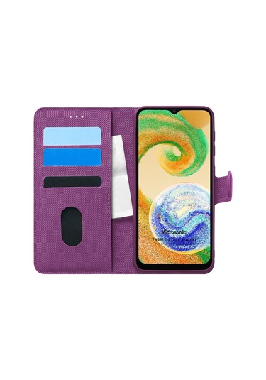 Microsonic Samsung Galaxy Uyumlu A04 Kılıf Fabric Book Wallet