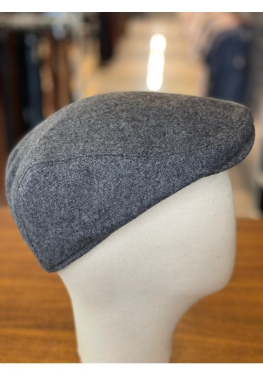 İngiliz London Model Kaşe Kumaş Kasket Şapka Gri