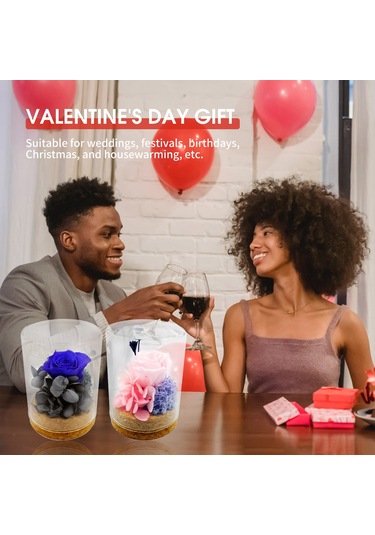 Reedark "özel Günler İçin Kalıcı Gül - Dekoratif Ve Kokulu Cam Kutu İçinde Gerçek Korunmuş Gül Çiçeği"