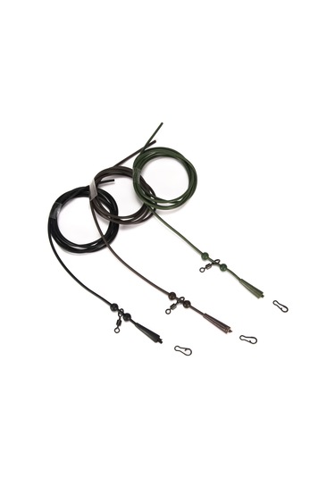 Ranyeek 1m Silikon Kauçuk Olta Kablosu - 6mm Boncuklu, Kayar Dönmeci Ve Ağırlık Kapağı Örneği Kahverengi