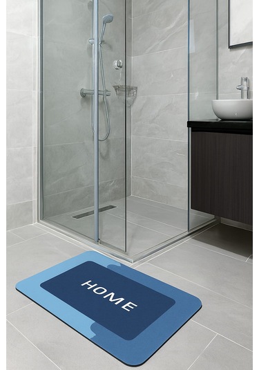 Nobera Kaymaz Tabanlı Süper Emici Paspas 50x70 Cm Mavi Mavi