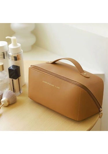 Geeksen Beyaz Organize Seyahat Makyaj Çantası - Büyük Kapasiteli, Dayanıklı Kumaş, Organik Bölmeli, Moda Ins Stilinde