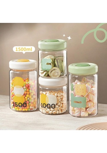 Trendooze 1500ml Fındık Baharat Şeker Mühür Şişe Pres Tipi Gıda Saklama Kabı Yeşil Model Yeşil 1500ml