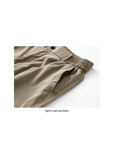 Yazlık Nefes Alabilen Bol Paça Çok Yönlü Buz İpek Erkek Kot Pantolonu Kahverengi