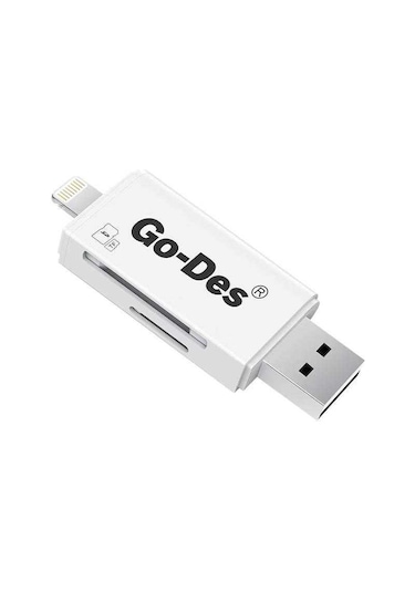 Go Des GD-DK102 Lightning & Micro USB Veri Aktarımı SD & Micro SD Kart Okuyucu - ZORE-253401