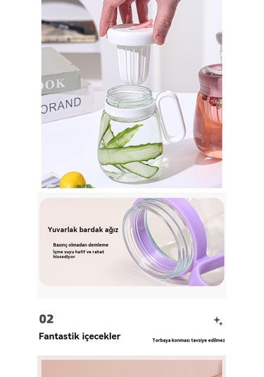 Jian Fan Kızoğrenciler İçin Beyaz Cam Su Bardağı Beyaz