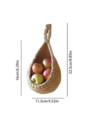 Meyve Ve Sebzeler İçin Duvara Monte Sepet, Bohem Tarzı, Kır Tarzı, Mutfak Depolaması İçin El Dokuması Pl -