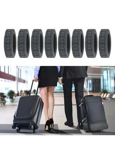 Suntek 8x Silikon Bagaj Tekerleği Çoğu Bavul Için Koruyucu Açık Gri
