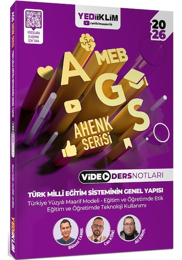 Yediiklim 2026 Meb Ags Ahenk Serisi Eğitimin Temelleri-eğitim Sisteminin Genel Yapısı-mevzuat Anayasa Video Ders Notları Seti 3 Kitap