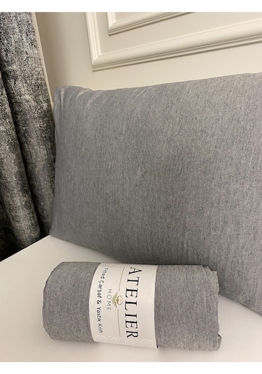 Gri Ranforce Lastikli Fitted Çarşaf Takımı Çift Kişilik 160x200