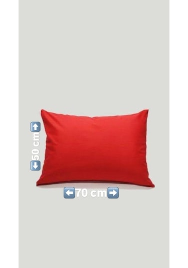 50x70cm 2adet %100 Cotton Yastık Kılıfı Kırmızı