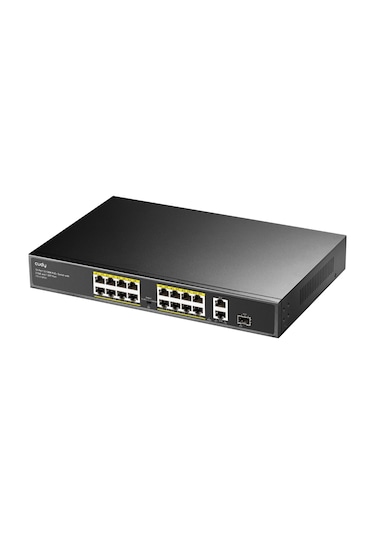 Cudy FS1018PS1 16 Port 10/100mbps 200 W Poe+ 2 Gigabit Uplink Portlu Sfp Vlan Cctv Sfp Switch