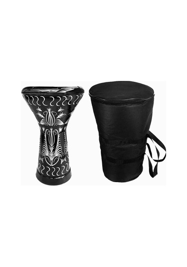 İşlemeli Erzincan Darbuka + Üçgen Zil + Taşıma Kılıfı