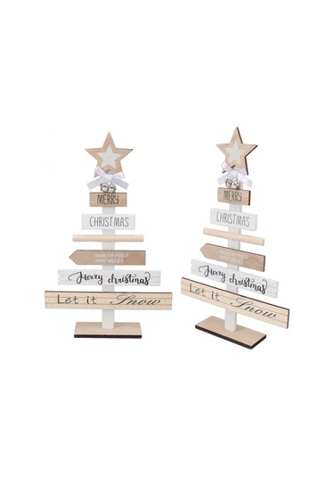 Kangvka Ahşap Noel Ağaç Figürü, Masaüstü Stüdyo Dekoru, Sabit Tabanlı, Noel Eve Süsleme Aleti, Beyaz Renk, Dıy Montajlı