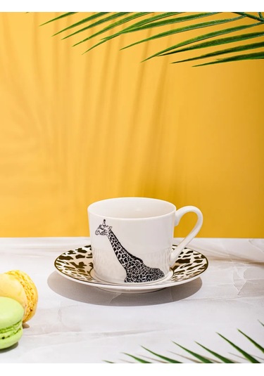 Aura Of Bohemia Çay Takımı, Fincan Ve Tabak Seti, "zürafa" Desenli Kupa 220 Ml 233046286 Beyaz
