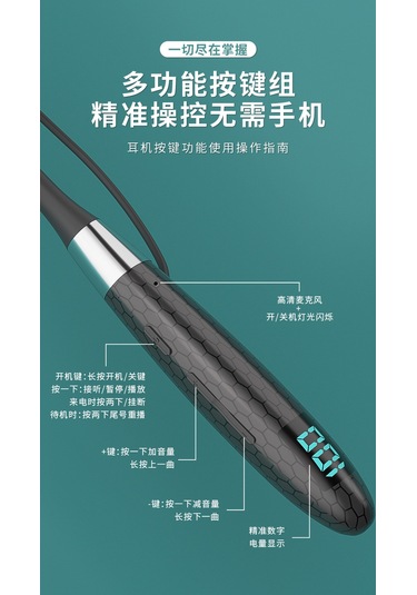 Aurora Boyunasılı Mavi Kulaklık, Ultra Uzun Pilömrü, Yüksek Pil, Spor, Gürtü Azaltma