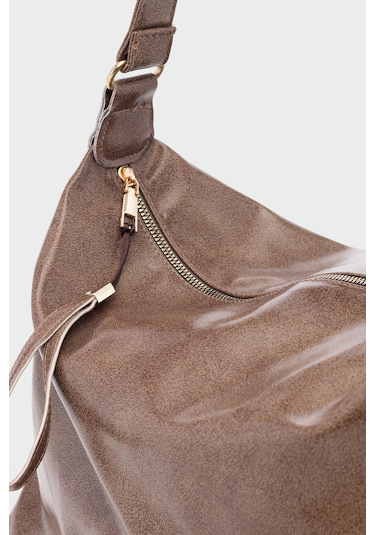 Gabrielle Salaş Omuz Çantası Vizon Vizon