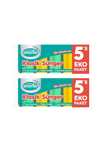 Smarter Klasik Bulaşık Süngeri 10 lu