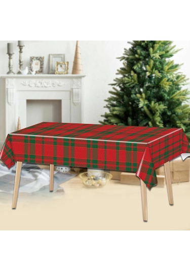 Suntek Yılbaşı Tek Kullanımlık Masa Örtüsü Tatil Su 1 Adet Büyük Kareli