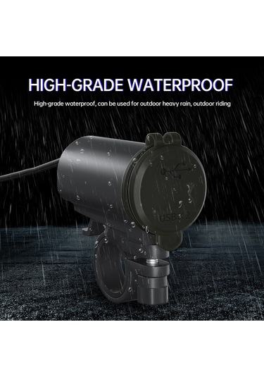 Yunboo Siyah Ip65 Su Geçirmez 3.1a Çift Usb Şarj Cihazı, 6-38v Voltmetre Ve M1 Anahtar Boru Tutucu Kırmızı Işık