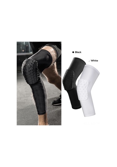 Kangvka Spor Kollukları - Darbe Emici, Nefes Alıcı, Basketbol Ve Dağcılık İçin Uzun Diz Koruyucu - Siyah, M Bedeni Tek Adet Siyah