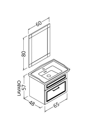 Monaco 65 Cm Banyo Dolabı Antrasit - Boy Dolap Hariç Antrasit